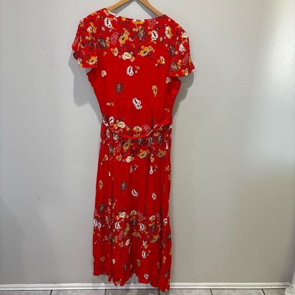 Free People Jess Wrap Floral Maxi Boho Dress Women’s Size Large - Picture 10 of 13